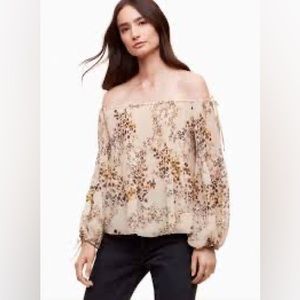 Aritzia Wilfred Talence Floral Off The Shoulder Blouse